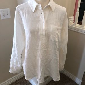 White button down blouse